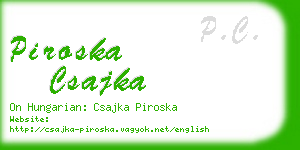 piroska csajka business card